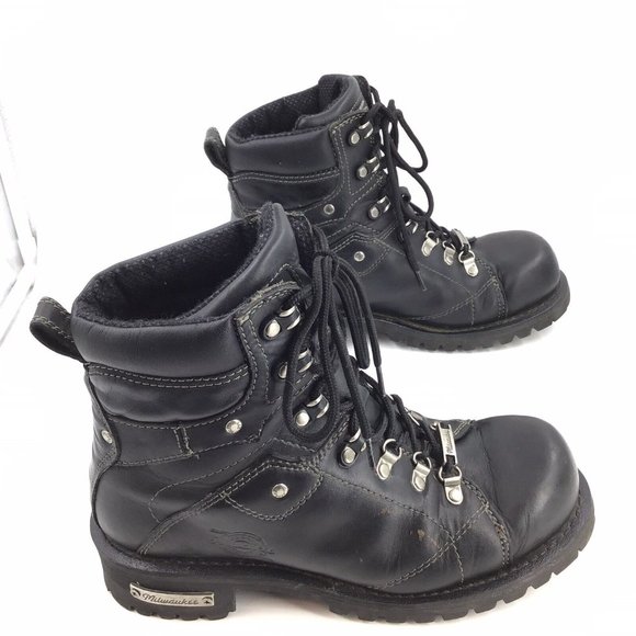 Milwaukee Mens Size 9 D Jackhammer Leather Motorcycle Boots MB434 Org $155 main image 9